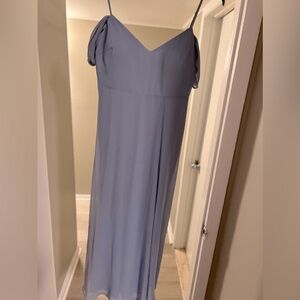 Birds grey blue dress
